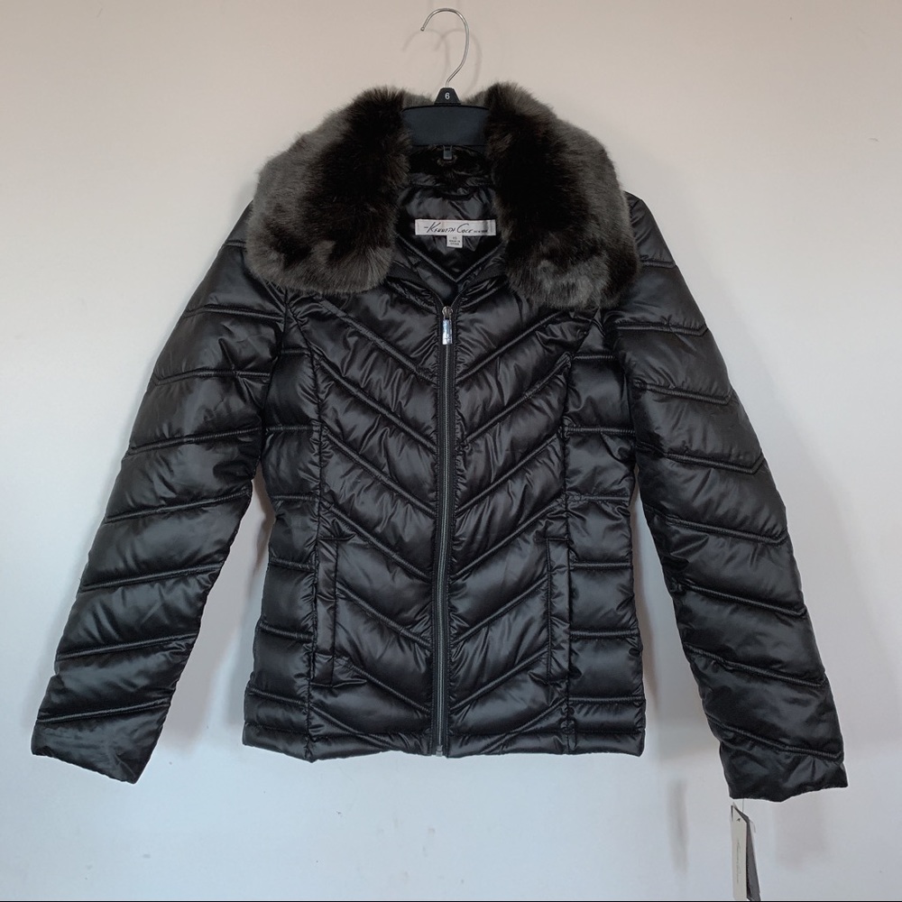 Kenneth Cole I Love New York Faux Fur Lined Coat - Picture 2 of 8